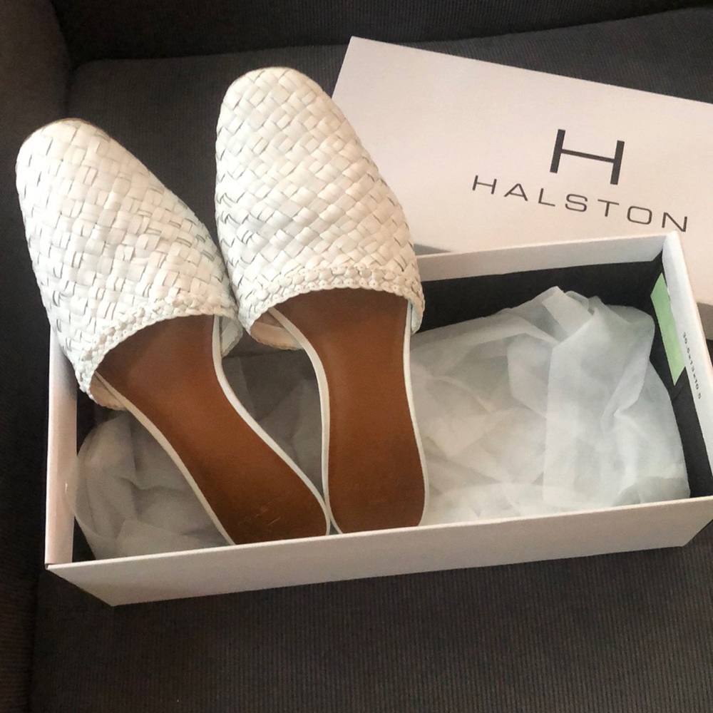 Halston white slides - 6M